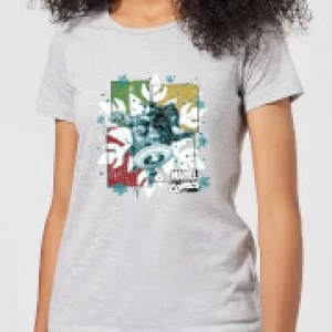 Image of Marvel Black Widow Captain America Womens Christmas T-Shirt - Grey - 3XL