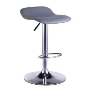 Image of Alphason Ohio Grey Faux Leather & Chrome Height Adjustable Barstool