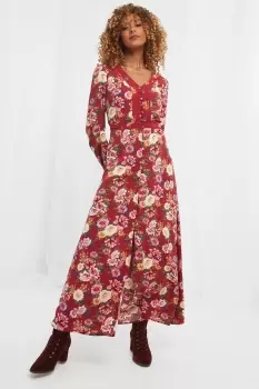 Image of Maxi Button Through Floral Boho Dress