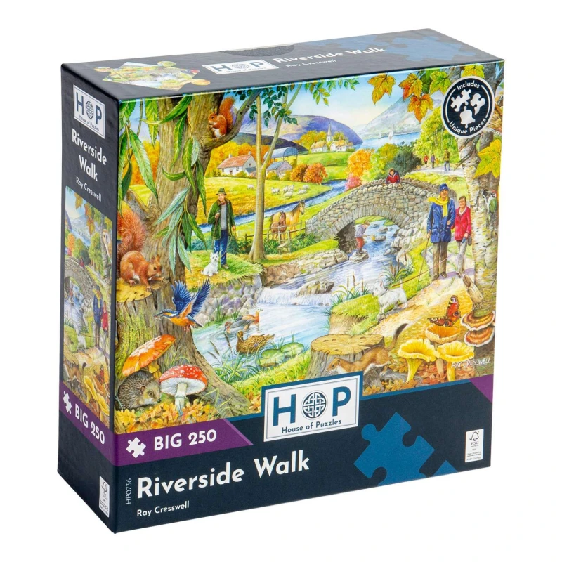 Image of The House Of Puzzles Riverside Walk BIG 250 Piece Jigsaw Puzzle Multicolor Unisex