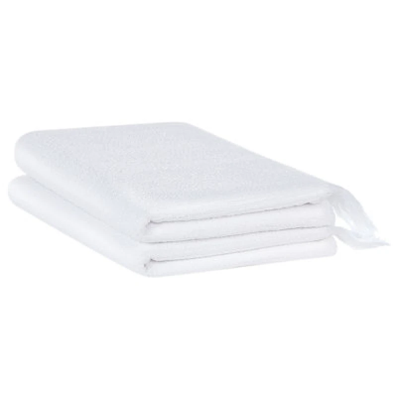 Image of Beliani Set Of 2 Towels Atiu Terry Cotton White