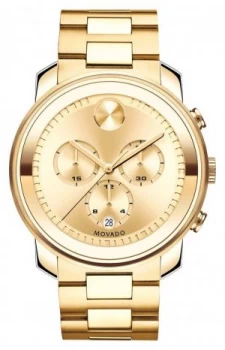 image of Movado Large BOLD Chronograph Yellow Gold Ion-plated K1 Watch