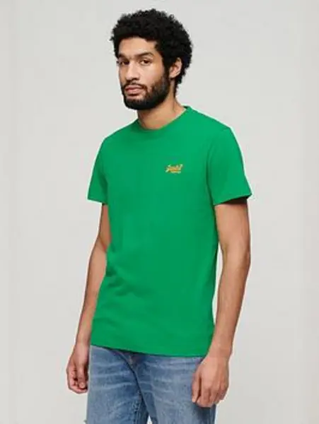 Image of Superdry Drop Kick Green Organic Cotton Essential Logo T-Shirt Green Male XL 204767UK