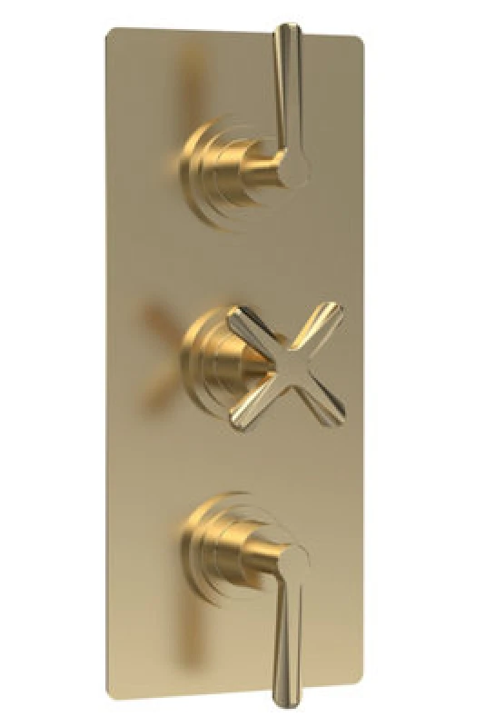 Image of nuie Aztec Triple Thermostatic Concealed Shower Valve - 2 Outlet - Brown, Brown CLL8211