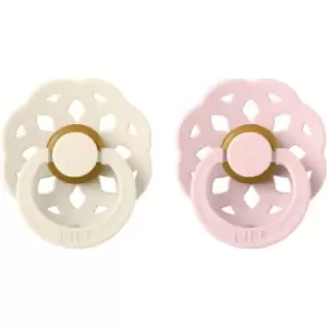 Image of BIBS Boheme Natural Rubber Size 1: 0+ months dummy Ivory / Blossom 2 pc