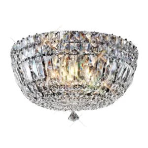 image of Georgina Flush Ceiling 3 Light Polished Chrome, Crystal