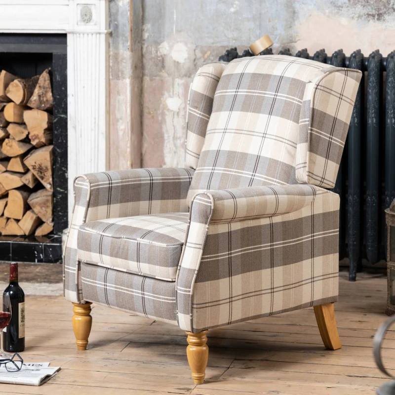 Image of Artemis Home Stanfield Recliner Armchair in Beige Beige Unisex
