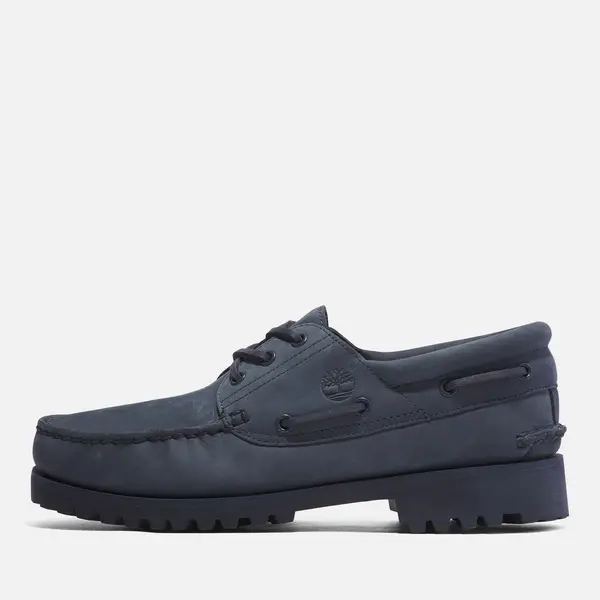 Image of Timberland Mens Authentics Waterproof Suede Boat Shoes - UK 10 Blue Shoes male TB0A2E9KEP21 10