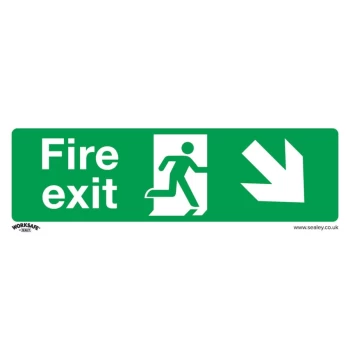 image of Safety Sign - Fire Exit (Down Right) - Self-Adh. - Pack of 10