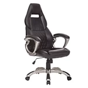 image of HOMCOM Office Chair Black PU, Cloth, PVC, Plastic, Steel 921-005