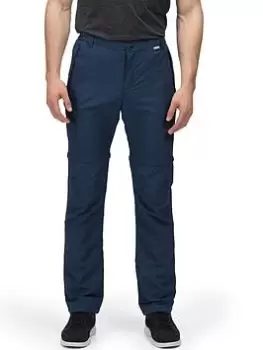 Image of Regatta Leesville Zip-off Trousers, Navy, Size 36, Men