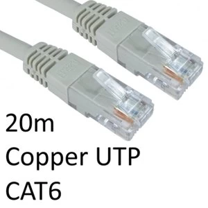 image of RJ45 (M) to RJ45 (M) CAT6 20m Grey OEM Moulded Boot Copper UTP Network Cable