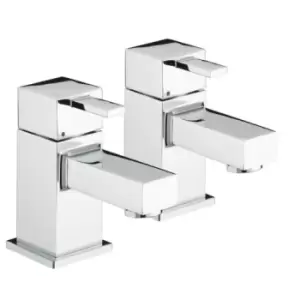 Image of Bristan Quadrato Bath Pillar Taps Chrome