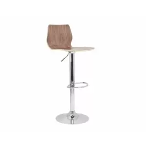 image of TC Office Stork Gas Lift Bar Stool with Chrome Frame Walnut, Walnut