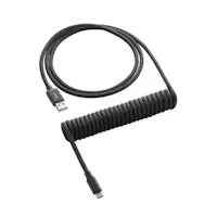 Image of CableMod Classic Coiled Keyboard Cable USB A to USB Type C 150cm - Midnight Black