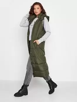 Image of Long Tall Sally Midaxi Padded Gilet - Green, Size 10, Women