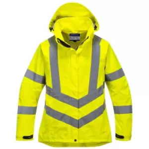 Image of Oxford Weave 300D Ladies Class 3 Hi Vis Jacket Yellow 3XL