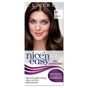 Image of Nice n Easy No Ammonia Hair Dye Medium Ash Brown 77 Brunette