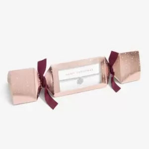 Image of Children's Christmas Cracker Happy Christmas Rose Gold Silver 15.5cm Bracelet C690