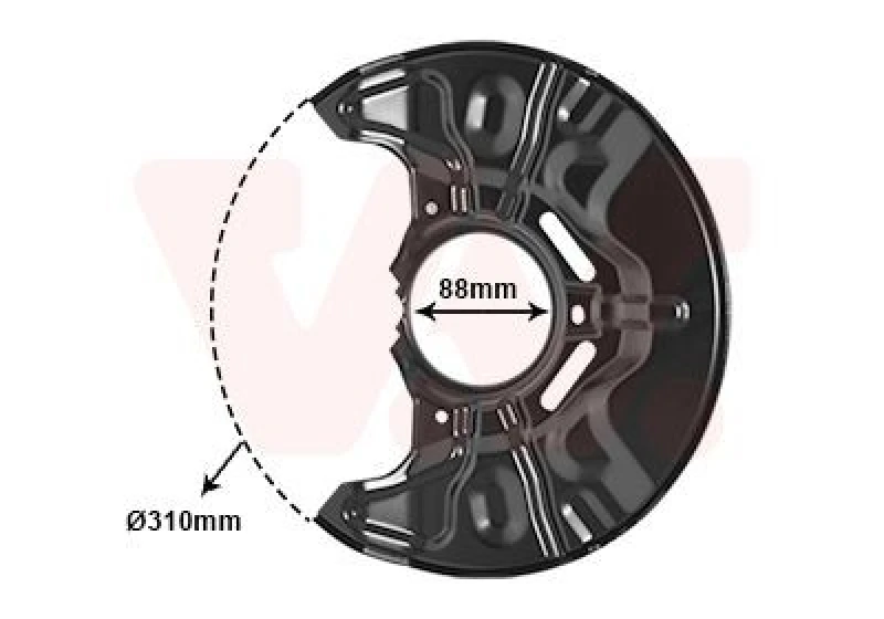 Image of VAN WEZEL Brake disc backing plate VAN WEZEL 5307372