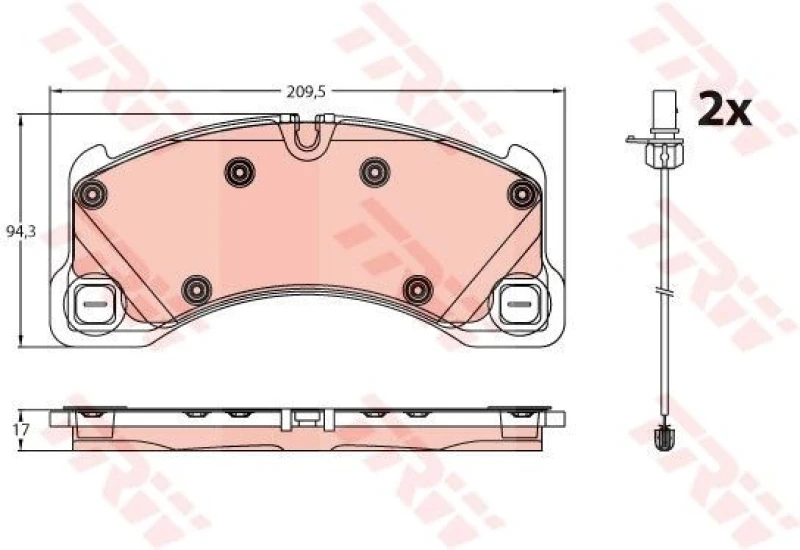Image of Brake pad set TRW GDB2243