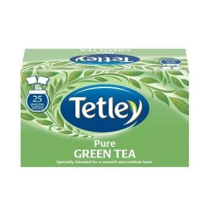 image of Tetley Draw String Pure Green Tea Bags Individually Wrapped Pack of 25