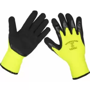 Image of Loops - 6 pairs Thermal Super Grip Gloves - Latex Coating - Large - Terry Liner