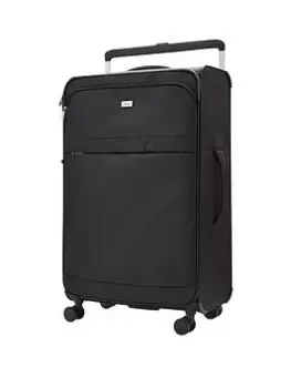 image of Rock Luggage Rocklite 8 Wheel Soft Unique Lightweight Large Black Suitcase