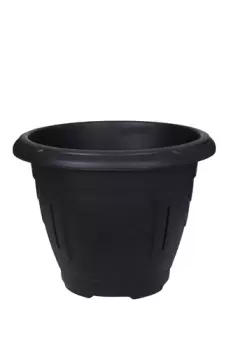 image of Whitefurze 43cm Venetian Round Planter, Black