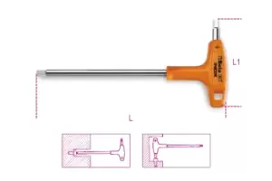 Image of Beta Tools 96TINOX Stainless Steel Offset Hex Key Wrench w Handle 10mm 000961944