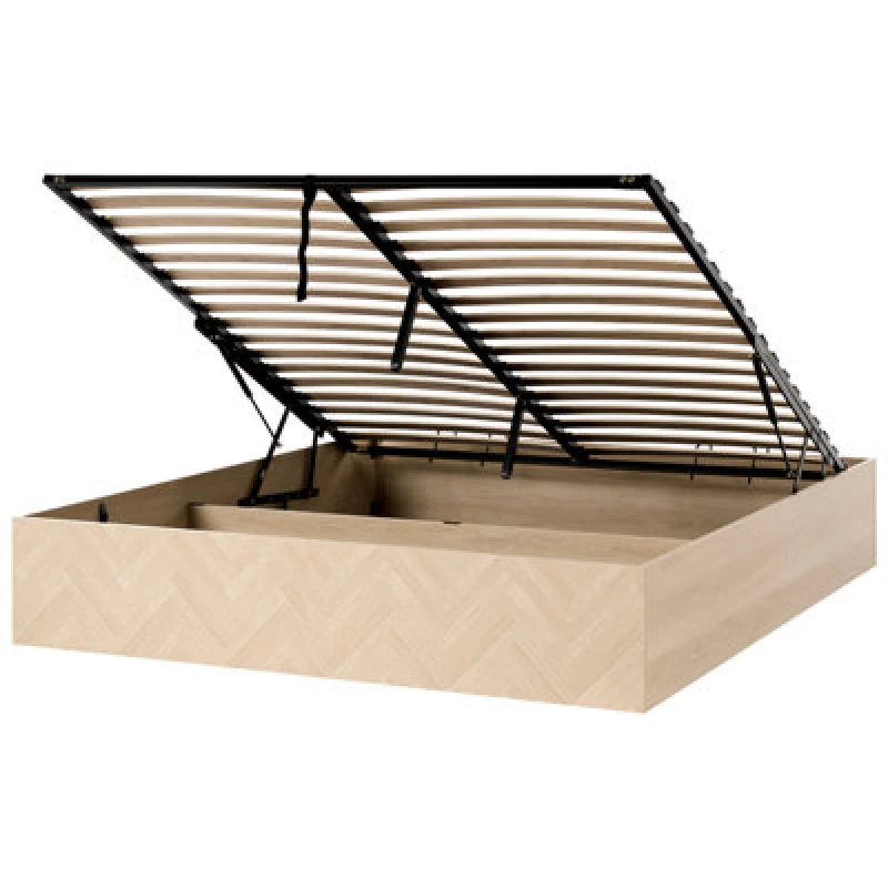Image of Beliani Ottoman Bed Without Headboard Etel 180 X 200 Cm (Eu Super King) Light Brown