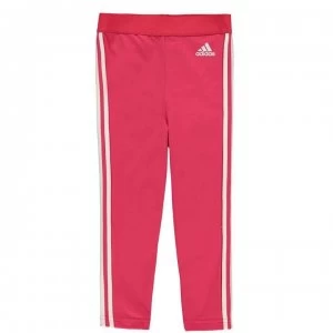 image of adidas Girls 3-Stripes Leggings Slim - Pink/White