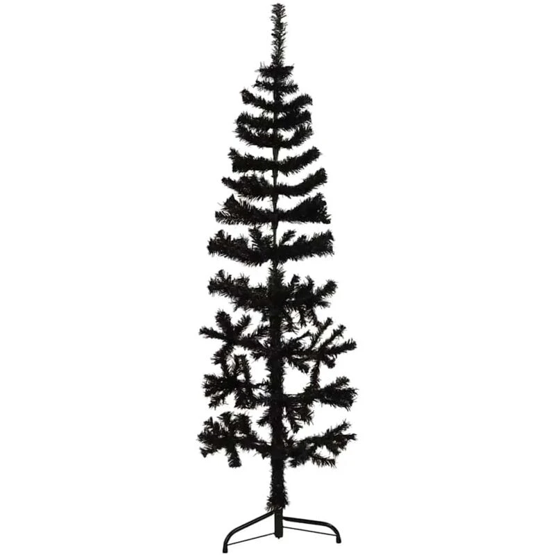 Image of VIDAXL Vidaxl - Slim Artificial Half Christmas Tree with Stand Black 120cm 8720287000778