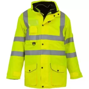 Image of Yoko Hi Vis Multi-Function Breathable & Waterproof 7-In-1 Jacket (Pack of 2) (S) (Hi Vis Yellow) - Hi Vis Yellow