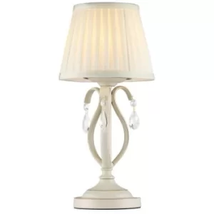 image of Brionia Table Lamp Beige with Pleated Satin Lampshade, 1 Light, E14