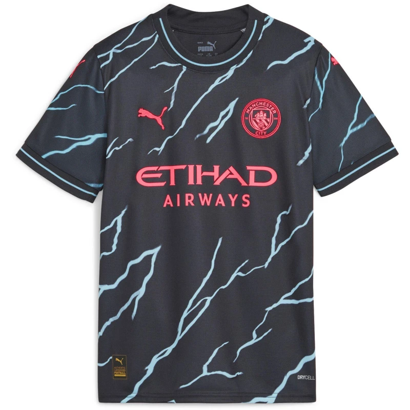 Image of Puma Mcfc 3rd Jersey Replica Jr Football Shirt Unisex Kids Burgundy/Whi unisex 5-6 Yrs