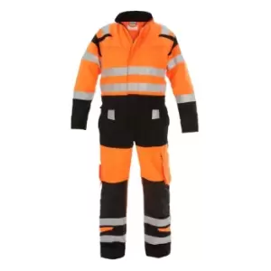 image of Hove High Visibility Two Tone Coverall Orange/Black - Size 50