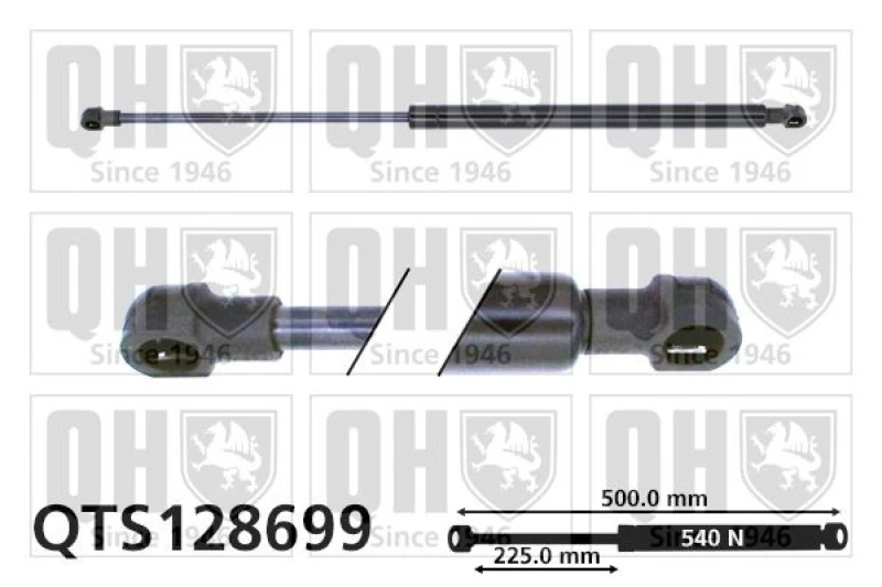 Image of QUINTON HAZELL Tailgate strut QUINTON HAZELL QTS128699