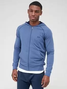 Image of BOSS Bodywear Mix & Match Hooded Lounge Top - Blue Size M, Men