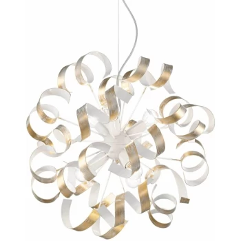 image of Ideal Lux Lighting - Ideal Lux Vortex - 6 Light Ribbon Ceiling Pendant Gold, E14