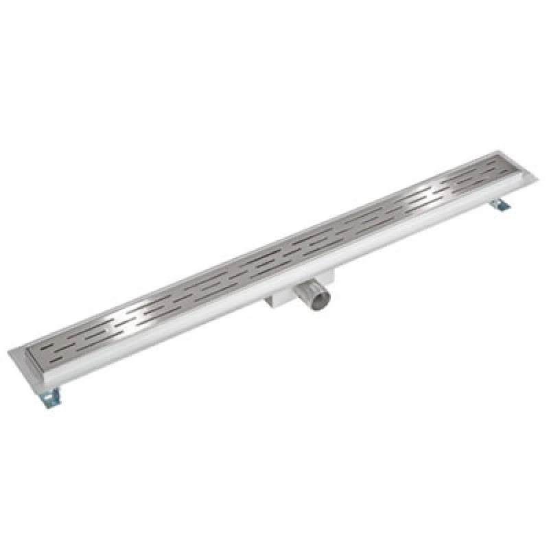 Image of Tectake Shower Drain - Linear Shape, Stainless Steel, Odour Stop And Hair Strainer 90 Cm - Grey
