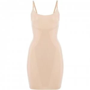 Image of Nancy Ganz Sweeping Curves Slip Dress - Nude