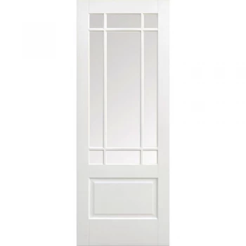 Image of LPD Downham White Primed Clear Bevelled Glazed Internal Door - 1981mm x 686mm (78 inch x 27 inch)