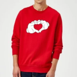 Image of Disney Mickey Heart Hands Sweatshirt - Red - M