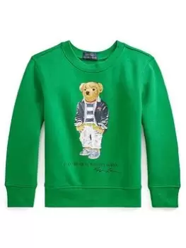 Image of Ralph Lauren Boys Matisse Bear Sweatshirt - Green, Size 14-16 Years=L