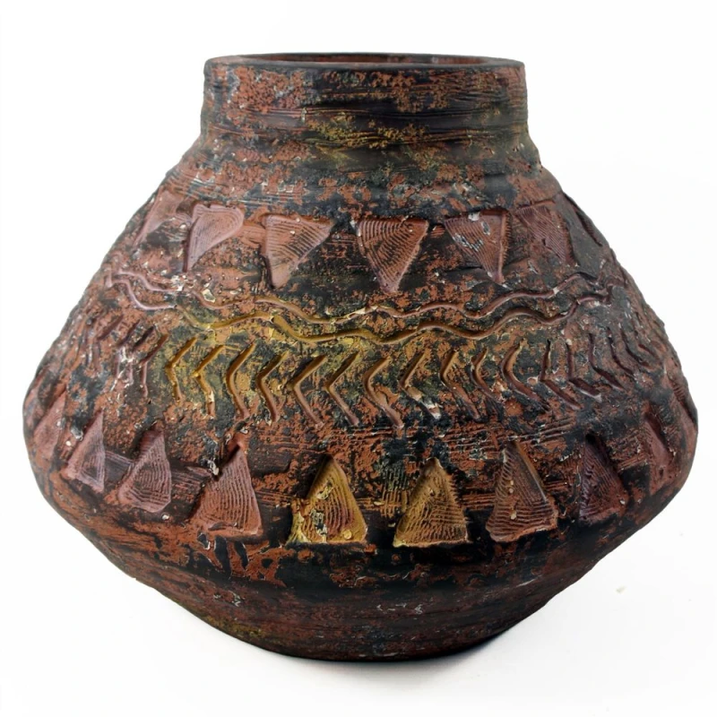 Image of Leaf 30cm x 40cm Aztec Rustic Large Planter Dark Brown unisex