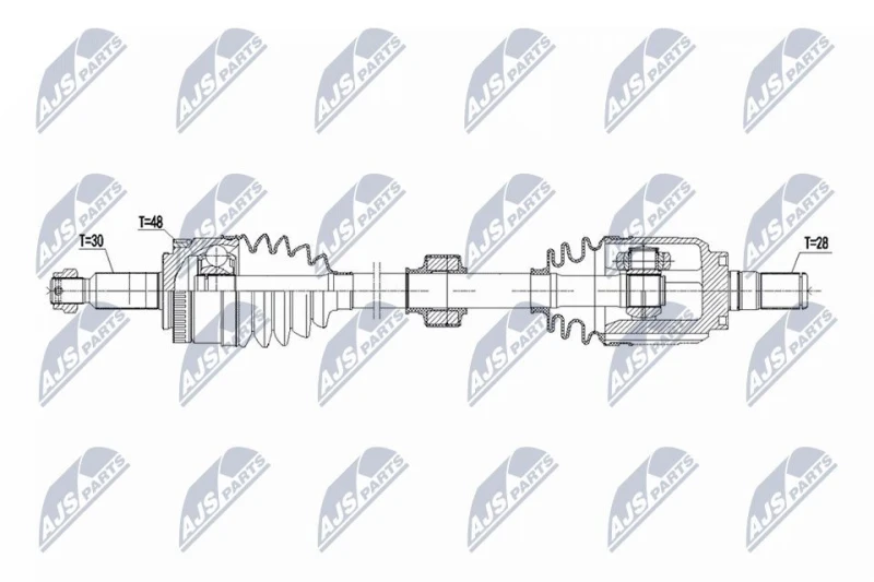 Image of NTY NPW-HY-637 Drive shaft 6-Speed Automatic Transmission, Front Axle Left Drive Shaft (13)