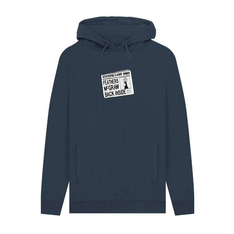 Image of Wallace & Gromit Mens Feathers McGraw Hoodie in Navy Size: Small Navy Male S