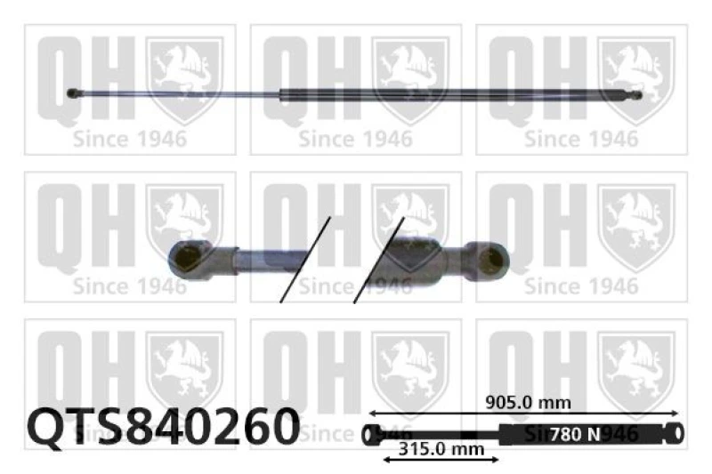 Image of QUINTON HAZELL Tailgate strut QUINTON HAZELL QTS840260