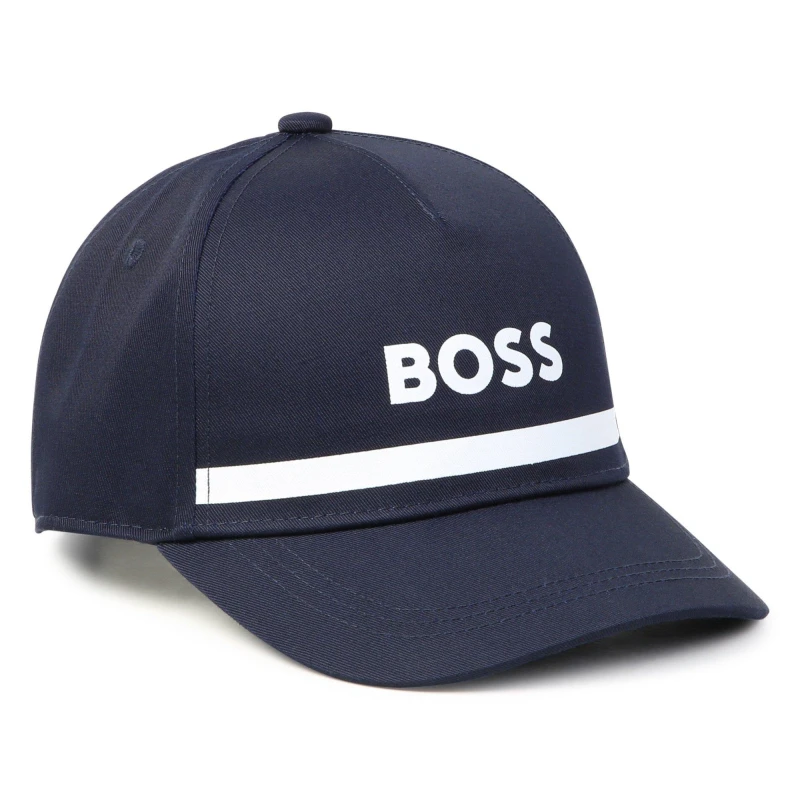 Image of Boss Logo Print Cap Junior Boys - Blue Blue Infant